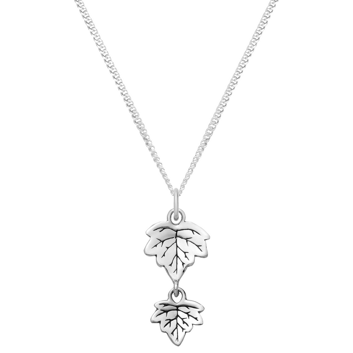 Sterling silver ivy woodland leaf nature necklace 