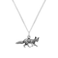Sterling silver fox woodland nature necklace 