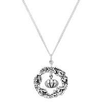 Sterling silver leaves pumpkin autumn nature necklace 