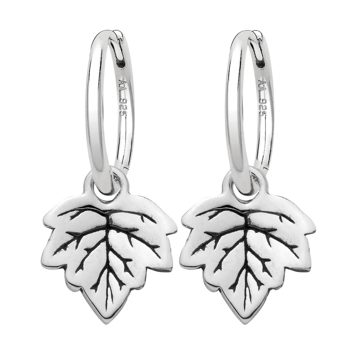 Sterling silver ivy leaf woodland nature earrings jewellery