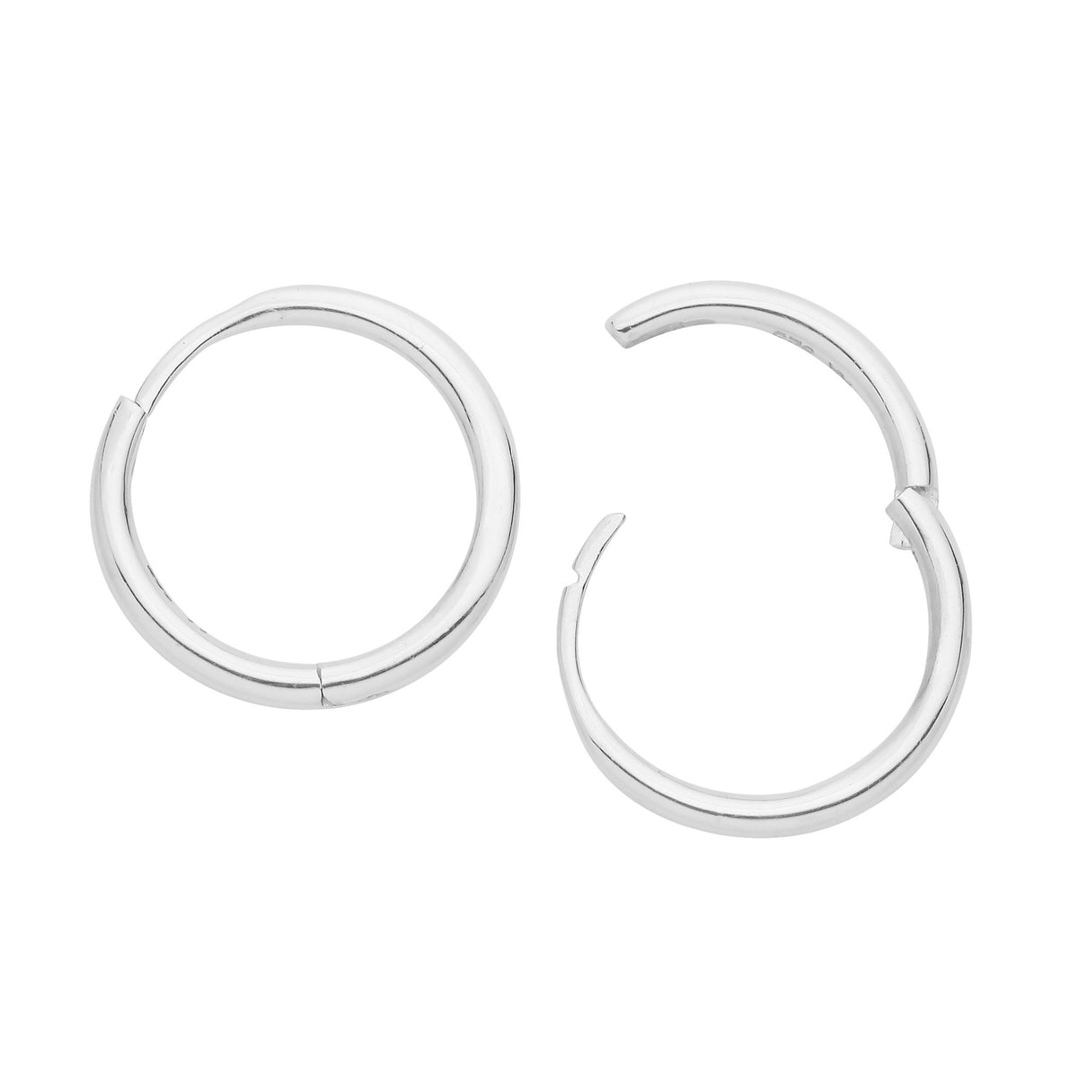 ARIA - Sterling Silver & Garnet Hoops