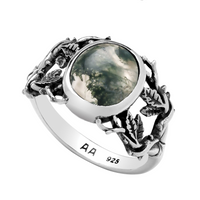 WILD WOODS - Moss Agate & Sterling Silver Ring