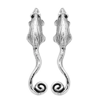 Sterling silver rat mouse stud earrings gothic alternative spooky jewellery