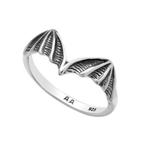 Sterling silver bat ring gothic alternative gothic Halloween jewellery