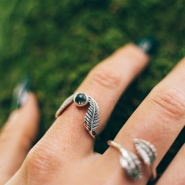 WOODLAND WISH - Moss Agate & Sterling Silver Ring