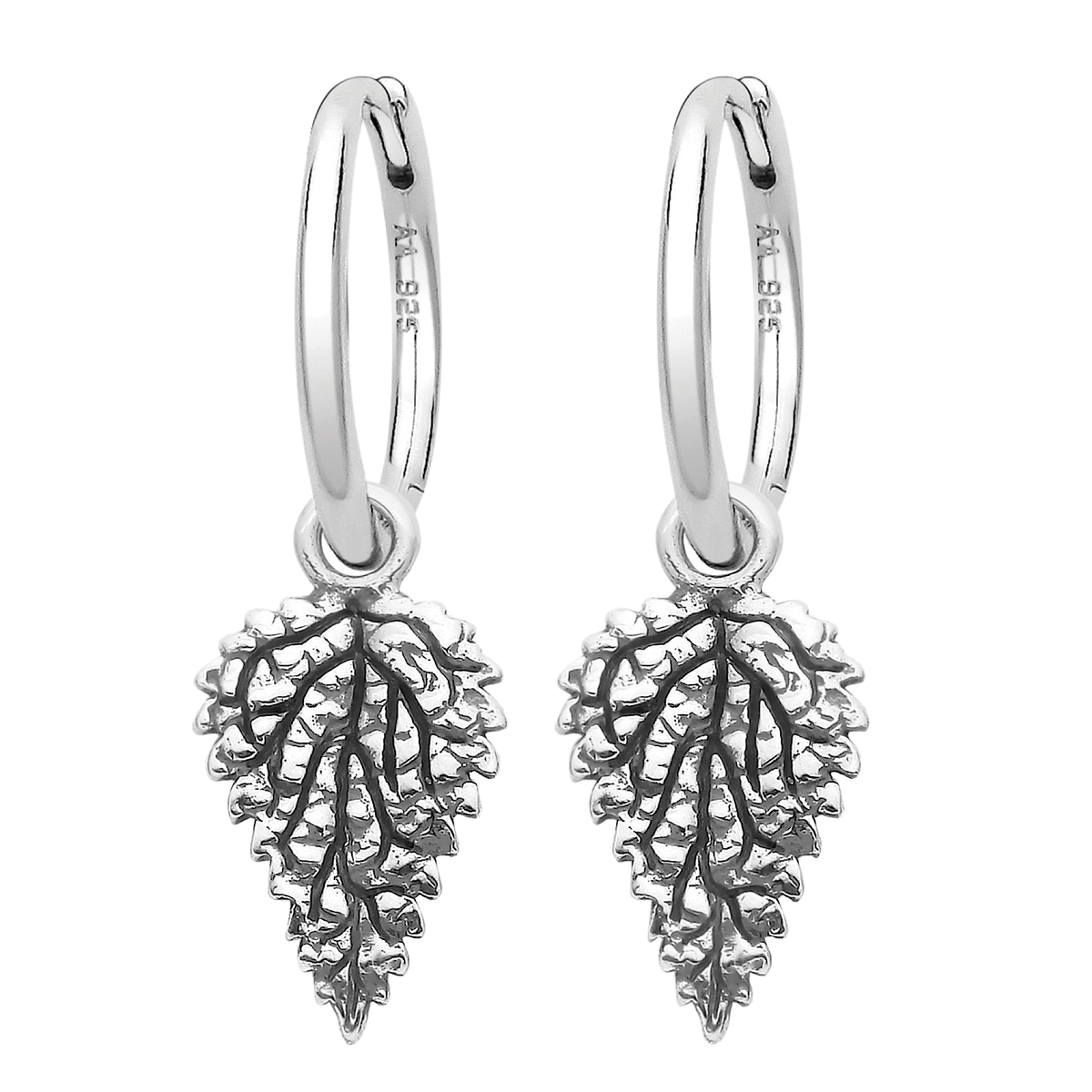 Sterling silver nettle witchy earrings nature alternative jewellery
