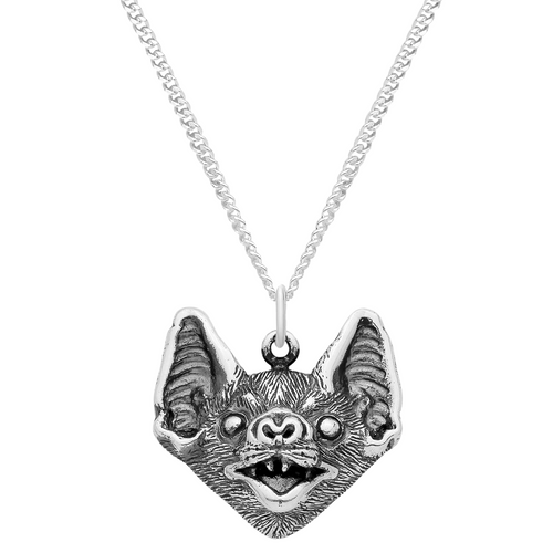 Sterling silver bat gothic alternative necklace 