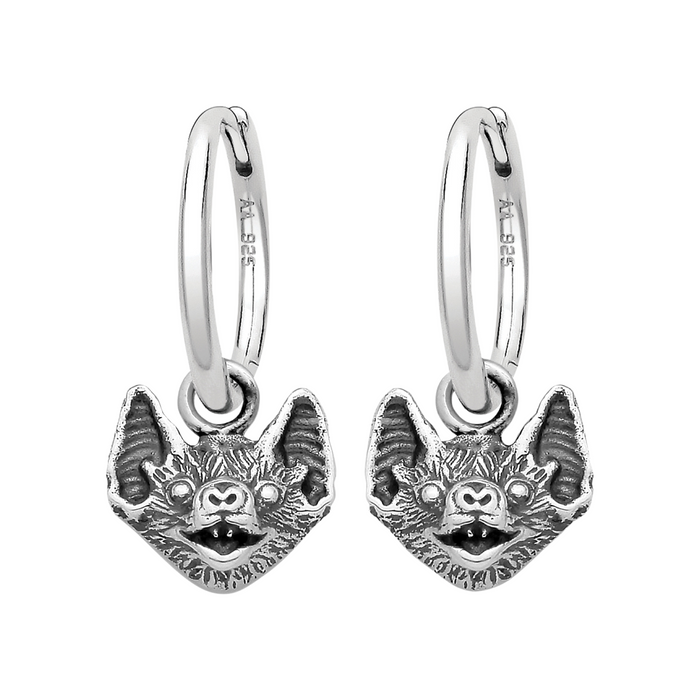 Sterling silver bat earrings gothic witchy alternative jewellery