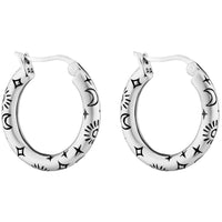 Sterling silver celestial moon star hoop earrings witchy bohemian alternative jewellery