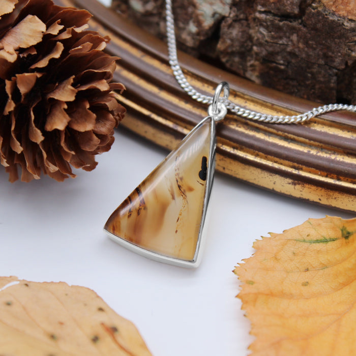 FALL - Sterling Silver & Montana Agate Necklace
